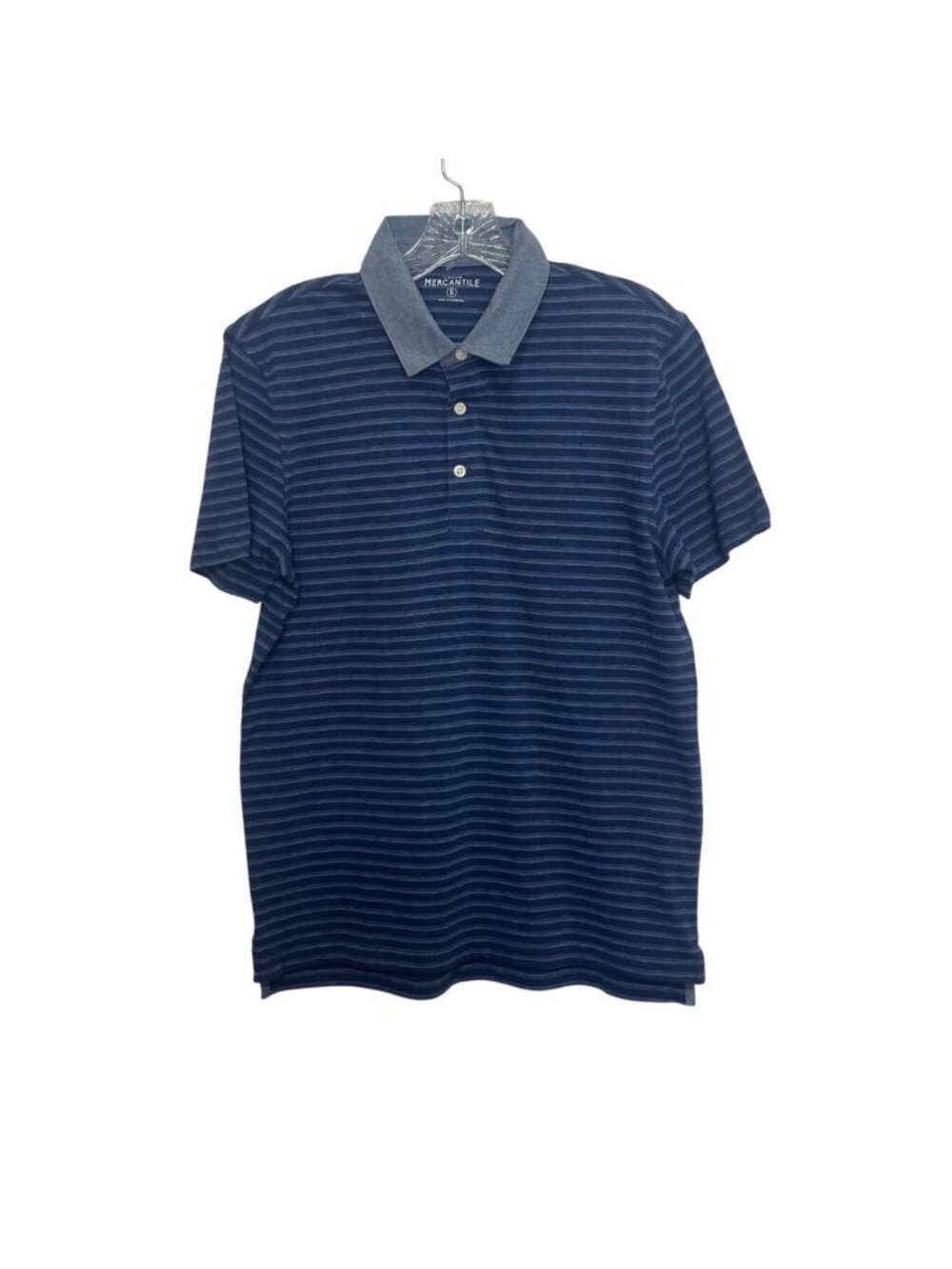 J Crew Mercantile Polo Shirt Small Blue New WOT Striped Cotton Casual Summer